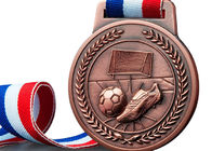 연약한/열심히 주문 스포츠 메달, 아연 합금 축구 메달 및 리본을 에나멜을 입히십시오