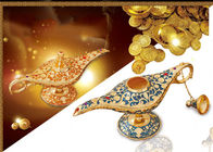 금속 물자 가정 훈장 기술 아라비아 사람 문화적인 기념 Aladdin의 마술 램프