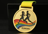 마라톤 운영하는 인종 스포츠 메달 및 리본 다채로운 아연 합금 물자