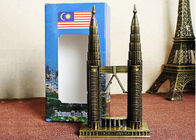 도금된 유형 말레이시아 Petronas 쌍둥이 타워 백랍 관광객 기념품